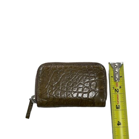 Gucci Leather Compact Zip Card Case Wallet Brown Croc New Retails: $1725 - Picture 4 of 7